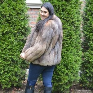 ON HOLD! Crystal Fox Fur Coat Jacket Size 8 Medium